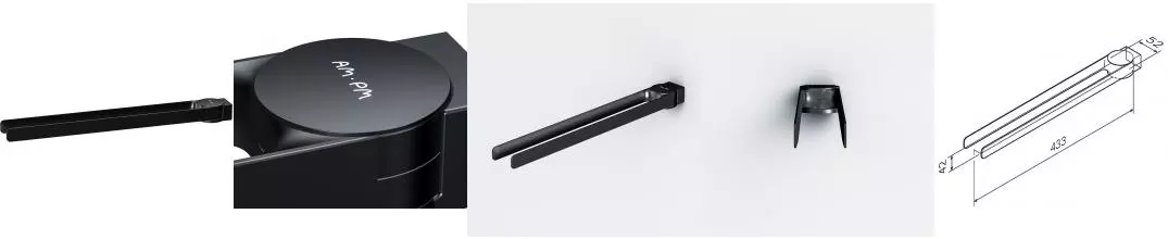 Полотенцедержатель двойной поворотный «AM.PM Plus» Inspire V2.0 Plus A50A326B22 на стену чёрный матовый