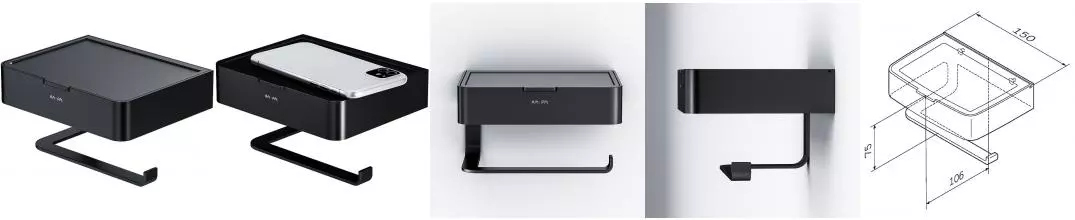 Держатель для туалетной бумаги «AM.PM Plus» Inspire V2.0 Plus A50A3415B22 на стену чёрный матовый Держатель для туалетной бумаги «AM.PM Plus» Inspire V2.0 Plus A50A3415B22 на стену чёрный матовый