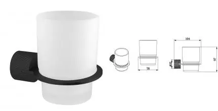 Стакан для зубных щёток «Allen Brau» Priority 4.0 6.31C02-31 на стену чёрный матовый