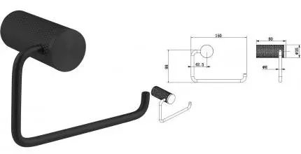 Держатель для туалетной бумаги «Allen Brau» Priority 4.0 6.31C07-31 на стену чёрный матовый