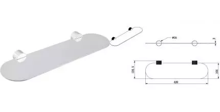 Полка в ванну «Allen Brau» Priority 4.0 6.31C13-00 на стену хром