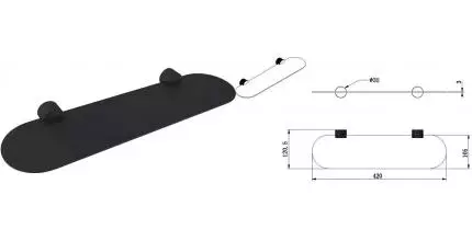 Полка в ванну «Allen Brau» Priority 4.0 6.31C13-31 на стену чёрная матовая