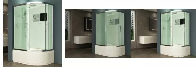 Душевая кабина «Esbano» ES-129 CRB (Left) 120/90 высокий поддон прозрачная/белая левая