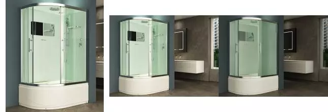 Душевая кабина «Esbano» ES-129 CRB (Right) 120/90 высокий поддон прозрачная/белая правая