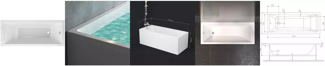 Ванна акриловая «Am.Pm» Gem 170/75 без опор без сифона белая