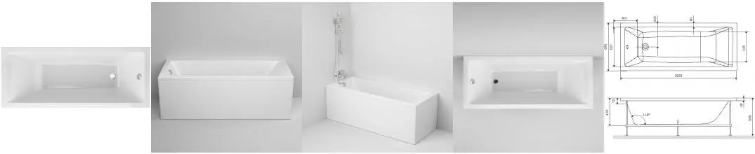 Ванна акриловая «Am.Pm» Gem 150/70 без опор без сифона белая