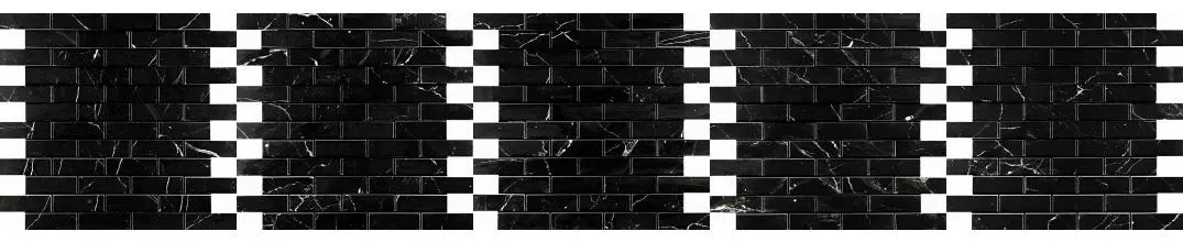 Напольная мозаика «Velsaa» Estrada Nero Brick Bone Polish. 32,1x29,9 00-00697842 black