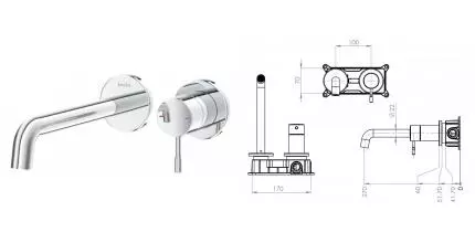 Смеситель для раковины «Teska» Atlas E5706 хром