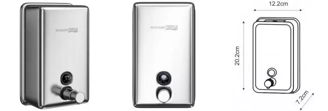 Дозатор для мыла «WasserKRAFT» K-10099 на стену нержавеющая сталь