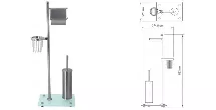 Стойка с аксессуарами «WasserKRAFT» K-1264N напольная никель
