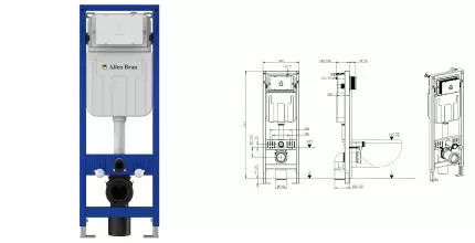 Инсталляция для унитаза «Allen Brau» Pneumatic Slim 9.11102.20 Инсталляция для унитаза «Allen Brau» Pneumatic Slim 9.11102.20