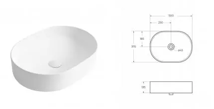 Раковина «Belbagno» BB1483 50/37 фаянсовая белый Раковина «Belbagno» BB1483 50/37 фаянсовая белый