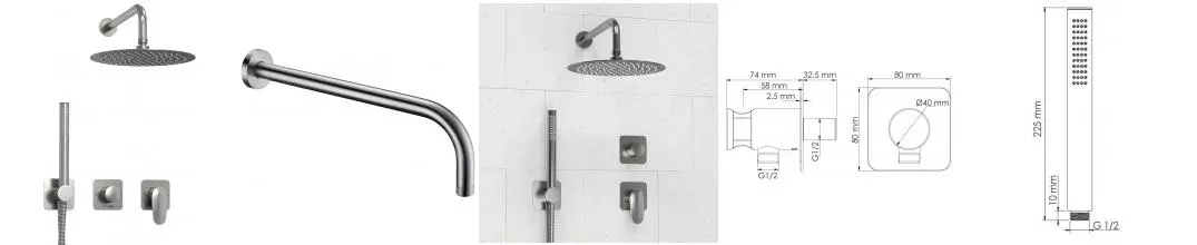 Душевая система «WasserKRAFT» Spree A1451.272.097.121.275.100.276 никель