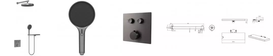 Душевая система «Vincea» Inspire VSFW-4I212RGM вороненая сталь Душевая система «Vincea» Inspire VSFW-4I212RGM вороненая сталь