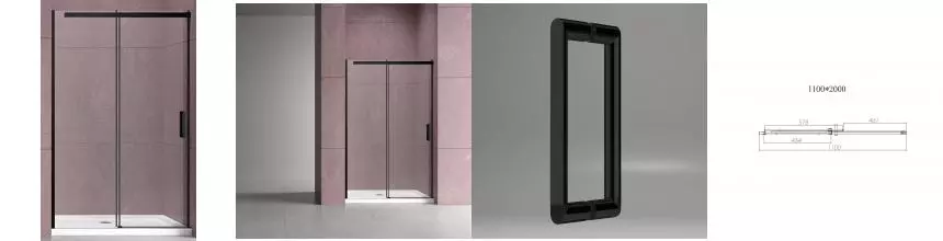 Душевая дверь «Vincea» Dice VDS-4D110CLB 110/200 прозрачная/чёрная Душевая дверь «Vincea» Dice VDS-4D110CLB 110/200 прозрачная/чёрная