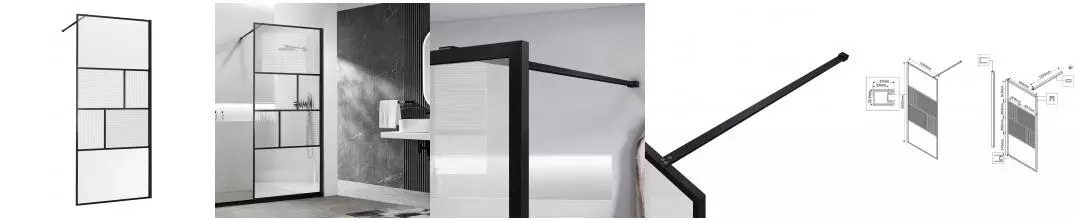 Душевая перегородка «Vincea» Walk-In VSW-1HC100CFB 100/200 рифлёная-прозрачная/чёрная универсальная Душевая перегородка «Vincea» Walk-In VSW-1HC100CFB 100/200 рифлёная-прозрачная/чёрная универсальная