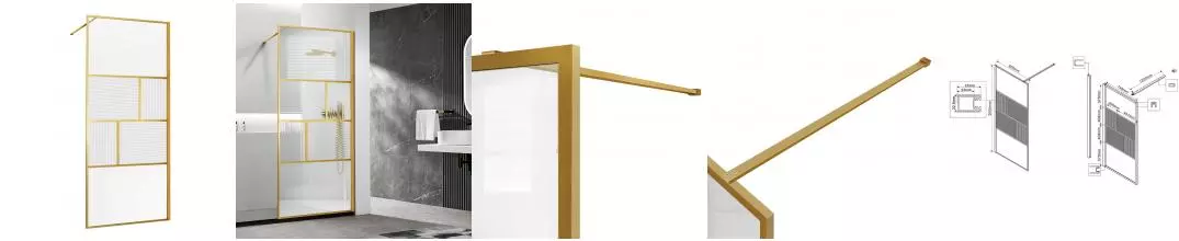 Душевая перегородка «Vincea» Walk-In VSW-1HC800CFBG 80/200 рифлёная-прозрачная/золото универсальная Душевая перегородка «Vincea» Walk-In VSW-1HC800CFBG 80/200 рифлёная-прозрачная/золото универсальная