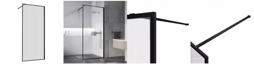 Душевая перегородка «Vincea» Walk-In VSW-1HP900FLB 90/200 рифлёная/чёрная универсальная Душевая перегородка «Vincea» Walk-In VSW-1HP900FLB 90/200 рифлёная/чёрная универсальная