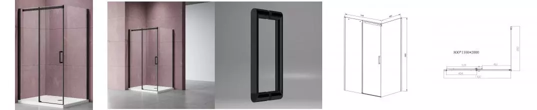 Душевой угол-ограждение «Vincea» Dice VSR-4D8011CLB 110/80 прозрачный/чёрный прямоугольный без поддона универсальный Душевой угол-ограждение «Vincea» Dice VSR-4D8011CLB 110/80 прозрачный/чёрный прямоугольный без поддона универсальный