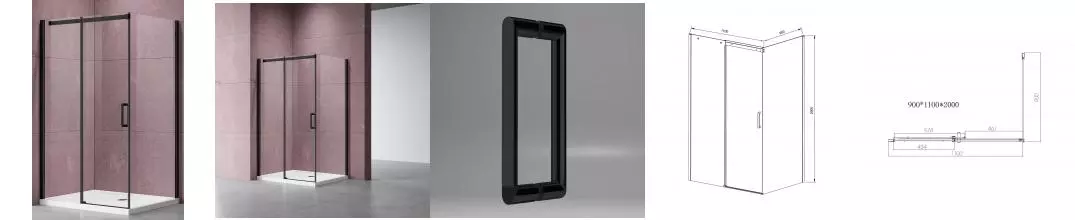 Душевой угол-ограждение «Vincea» Dice VSR-4D9011CLB 110/90 прозрачный/чёрный прямоугольный без поддона универсальный Душевой угол-ограждение «Vincea» Dice VSR-4D9011CLB 110/90 прозрачный/чёрный прямоугольный без поддона универсальный