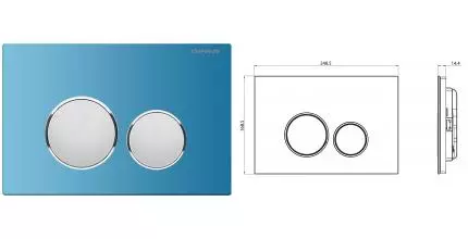 Кнопка смыва «Charus» Bagliore FP.330.AQUABLUE.10 голубая Кнопка смыва «Charus» Bagliore FP.330.AQUABLUE.10 голубая