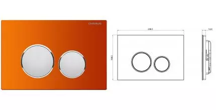 Кнопка смыва «Charus» Bagliore FP.330.FOXY.10 оранжевая Кнопка смыва «Charus» Bagliore FP.330.FOXY.10 оранжевая