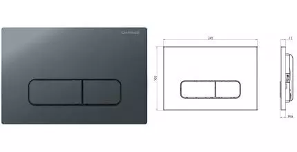 Кнопка смыва «Charus» Elegia FP.320.GRP.01 графит