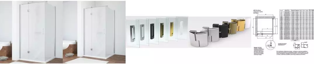Душевой угол-ограждение «Vegas Glass» AFP-Fis Tur Novo 120/110 сатин/хром без поддона левый