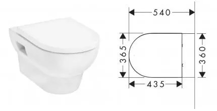 Подвесной унитаз безободковый «Hansgrohe» GladeLake S 60201450 белый с сиденьем дюропласт белое