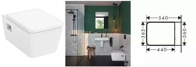 Подвесной унитаз безободковый «Hansgrohe» EluPura Original Q 60208450 белый с сиденьем дюропласт белое