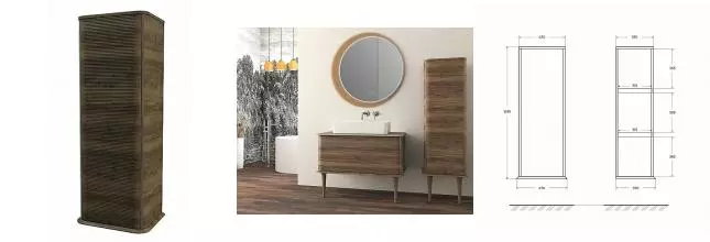 Пенал «Cezares» Idra 47 подвесной Noce универсальный