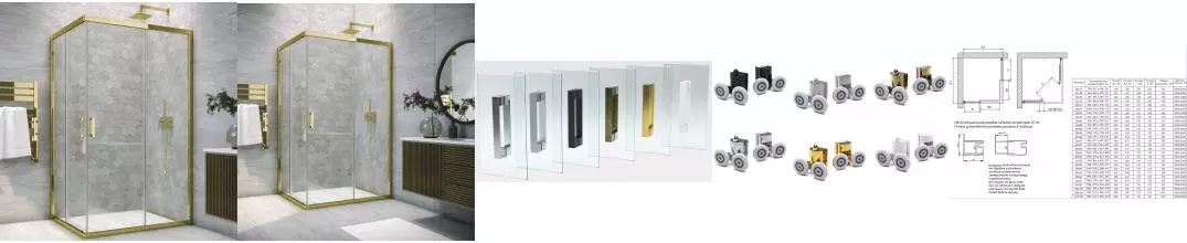 Душевой угол-ограждение «Vegas Glass» ZA-F Tur Novo 100/80 Crystalvision/глянцевое золото без поддона универсальный Душевой угол-ограждение «Vegas Glass» ZA-F Tur Novo 100/80 Crystalvision/глянцевое золото без поддона универсальный
