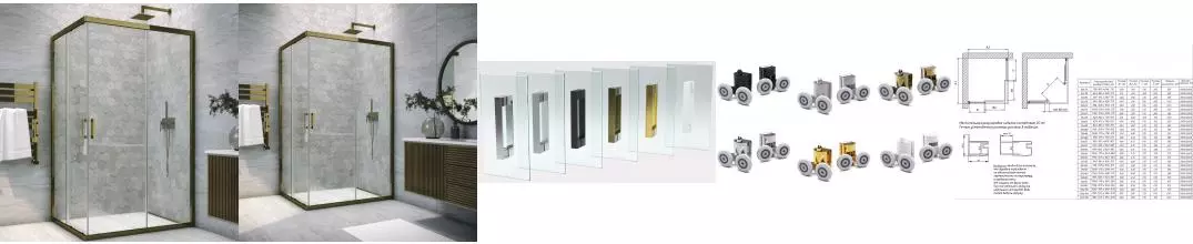 Душевой угол-ограждение «Vegas Glass» ZA-F Tur Novo h1900 110/90 прозрачный/бронза без поддона универсальный