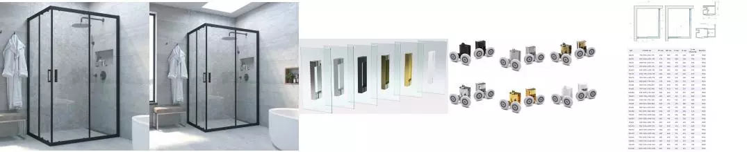 Душевой угол-ограждение «Vegas Glass» ZA-F Novo 100/90 Crystalvision/чёрный матовый без поддона универсальный