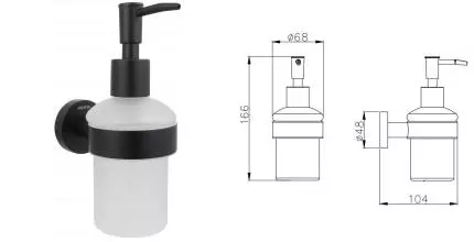 Дозатор для мыла «Акватек» Вега AQ4005MB на стену чёрный матовый/белый