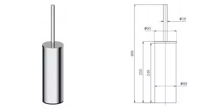 Ёршик для унитаза «Акватек» Вега AQ4011CR напольный хром