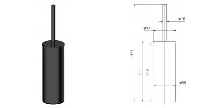 Ёршик для унитаза «Акватек» Вега AQ4011MB напольный чёрный матовый Ёршик для унитаза «Акватек» Вега AQ4011MB напольный чёрный матовый
