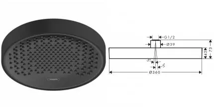 Верхний душ «Hansgrohe» Rainfinity 360 1jet 26231670 чёрный матовый