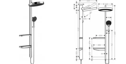 Душевая стойка «Hansgrohe» Rainfinity Showerpipe 360 26842000 хром Душевая стойка «Hansgrohe» Rainfinity Showerpipe 360 26842000 хром