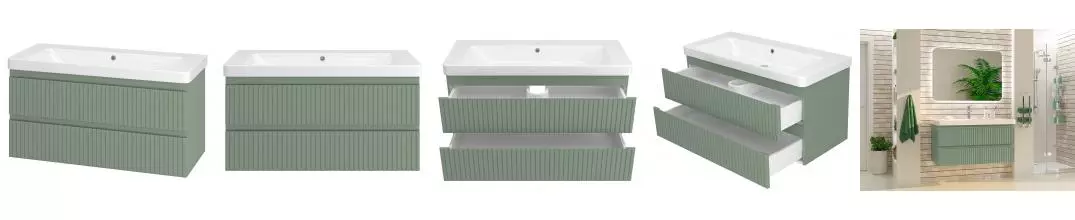 Тумба с раковиной «Brevita» Victory 105 (Luxury 105) подвесная зелёная