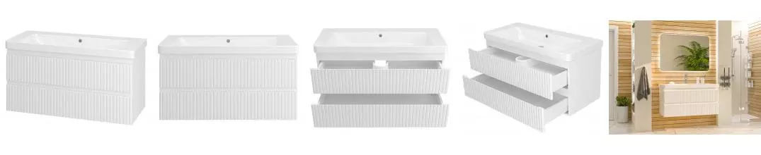 Тумба с раковиной «Brevita» Victory 105 (Luxury 105) подвесная белая