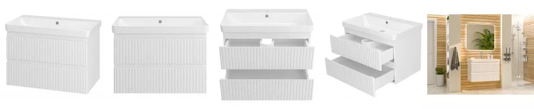 Тумба с раковиной «Brevita» Victory 80 (Luxury 80) подвесная белая