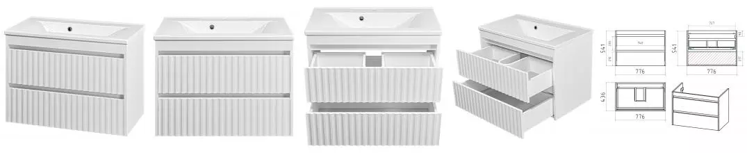 Тумба с раковиной «Brevita» Balaton 80 (Комфорт 80) подвесная белая