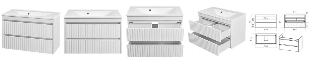 Тумба с раковиной «Brevita» Balaton 90 (Комфорт 90) подвесная белая