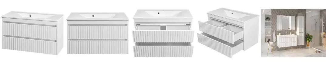 Тумба с раковиной «Brevita» Balaton 100 (Комфорт 100) подвесная белая