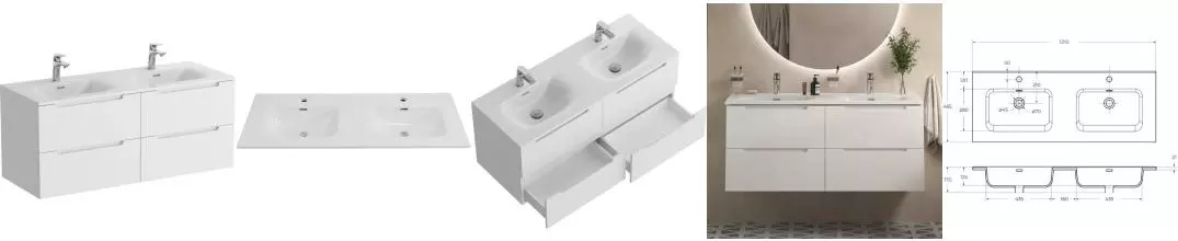 Тумба с раковиной «Belbagno» Etna 120 (BB1200-2-ETL) подвесная Bianco Lucido Тумба с раковиной «Belbagno» Etna 120 (BB1200-2-ETL) подвесная Bianco Lucido