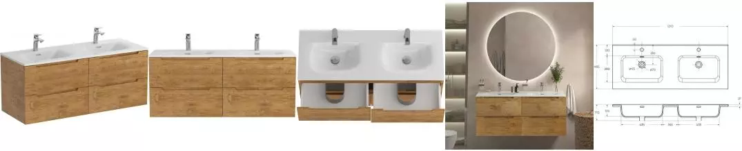 Тумба с раковиной «Belbagno» Etna 120 (BB1200-2-ETL) подвесная Rovere Nature Тумба с раковиной «Belbagno» Etna 120 (BB1200-2-ETL) подвесная Rovere Nature