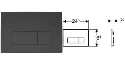 Кнопка смыва «Geberit» Delta 50 115.119.14.1 черная матовая