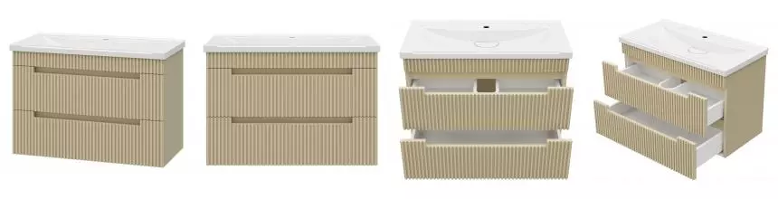 Тумба с раковиной «Brevita» Ariana 80 (Evva 80D) подвесная капучино