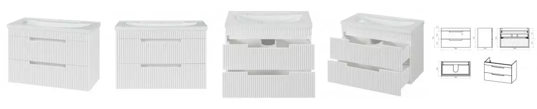 Тумба с раковиной «Brevita» Ariana 80 (Evva 80D) подвесная белая